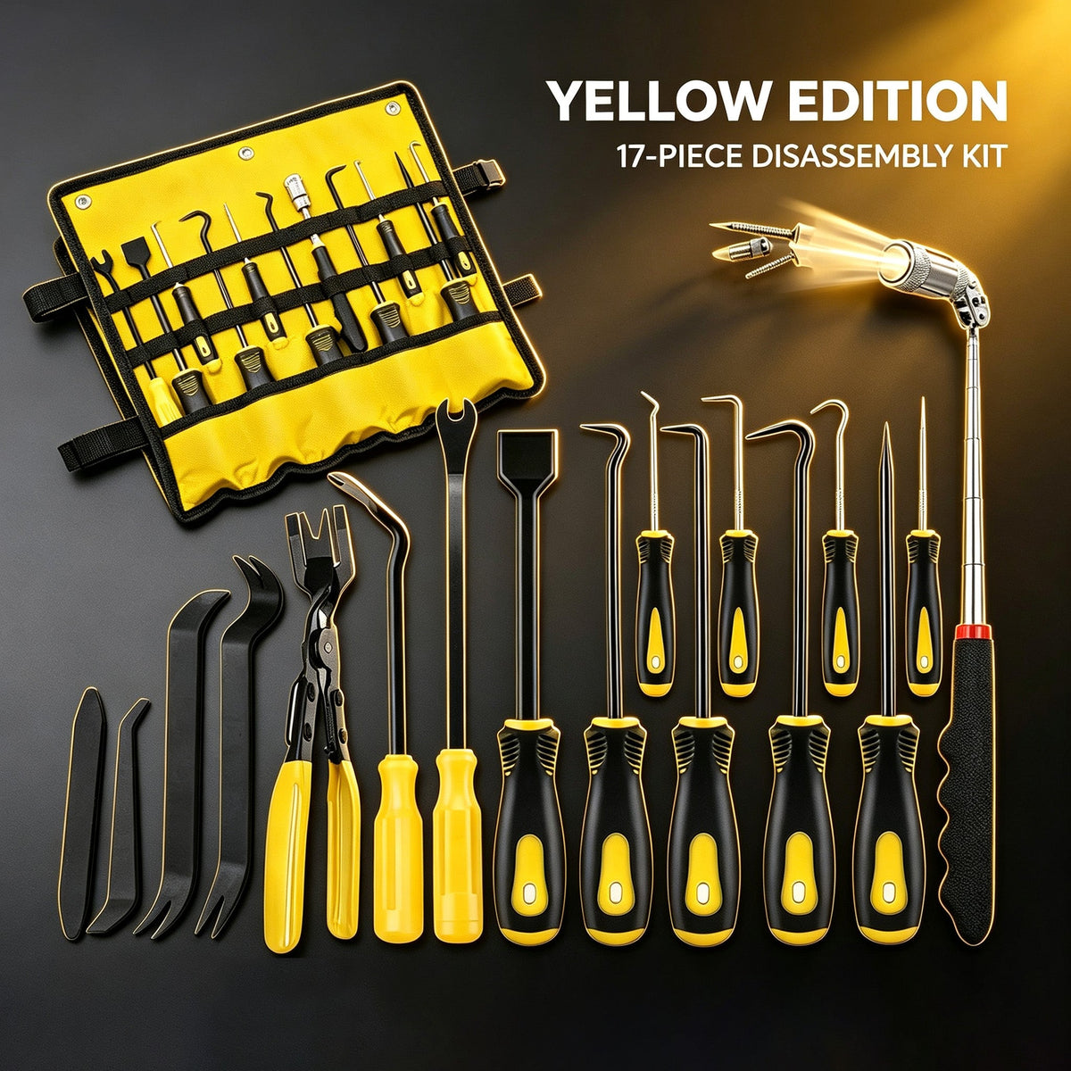 Car Removal Tool Kit 9 Pcs Oil Seal Hooks 4 Pcs Pry Bars Auto Trim Panel Disassembly Set For Car Modification
