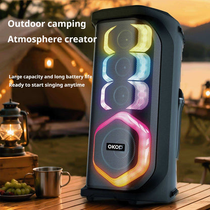 KP-8014 Hot-selling 80W High-power Outdoor Bluetooth Speaker With Dual Microphones Featuring Heavy Bass And Long Battery Life In Stock