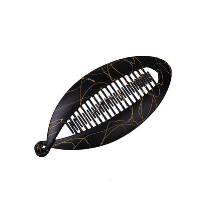 Ponytail Lentils Large Painted Brushed Color Flat Fish Clip Barrettes