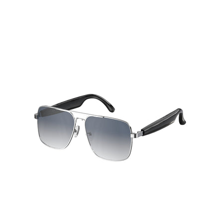 Smart AI Bluetooth Sunglasses Open Ear Audio, Polarized Sun Protection Glasses For Motorcycle Driving Cycling Hands Free Phone Call  Music Playback