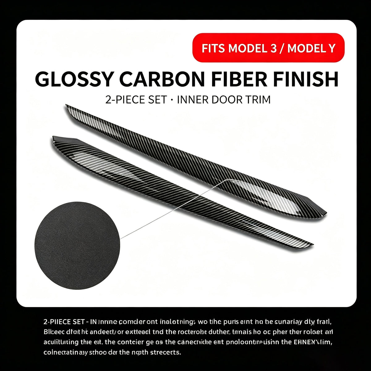 Applicable To Tesla ModelY3 Central Control Interior Trim Strip Instrument Panel Inner Door Trim Strip Refresh 3 Central Control Trim Strip