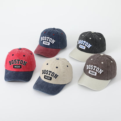 Children's Stylish Multi-color Embroidered BOS 1630 Convertible Adjustable Multi-color Selectable Baseball Cap