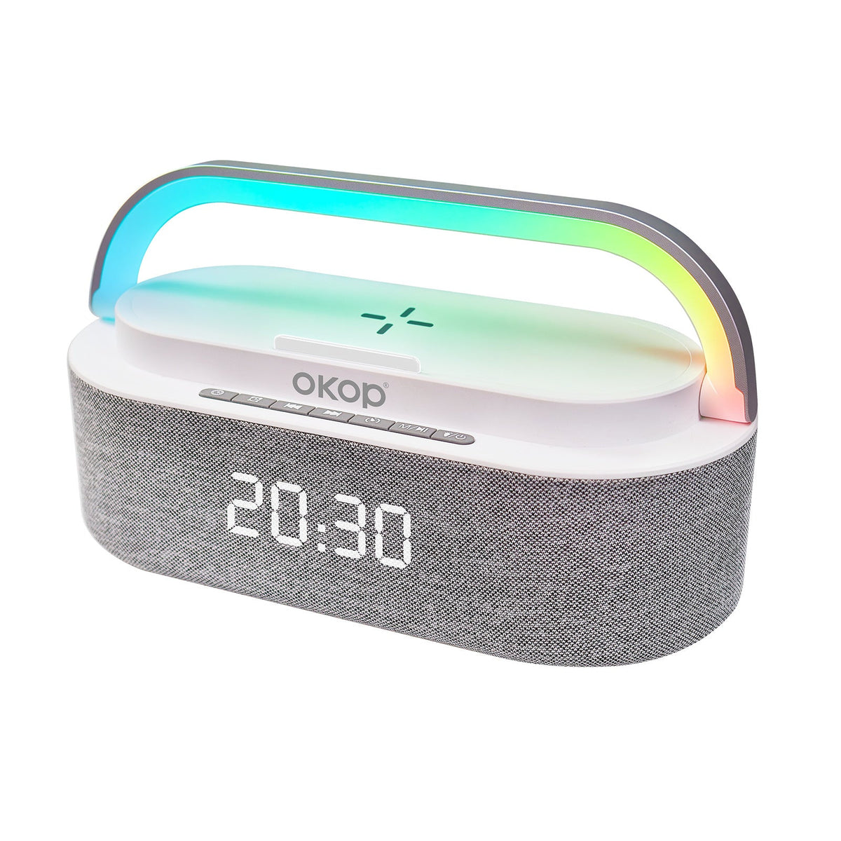 KP-578 Hot-selling Wireless Bluetooth Speaker With Clock Alarm And Wireless Charging Features A Portable Handle Factory Stock Available