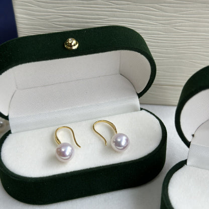 925 Yin Su Pearl Stud Earrings Ear Hooks