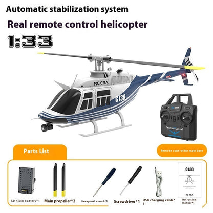 C138 Simulation Double Paddle Blade Single Rotor Helicopter Toy Without Ailerons