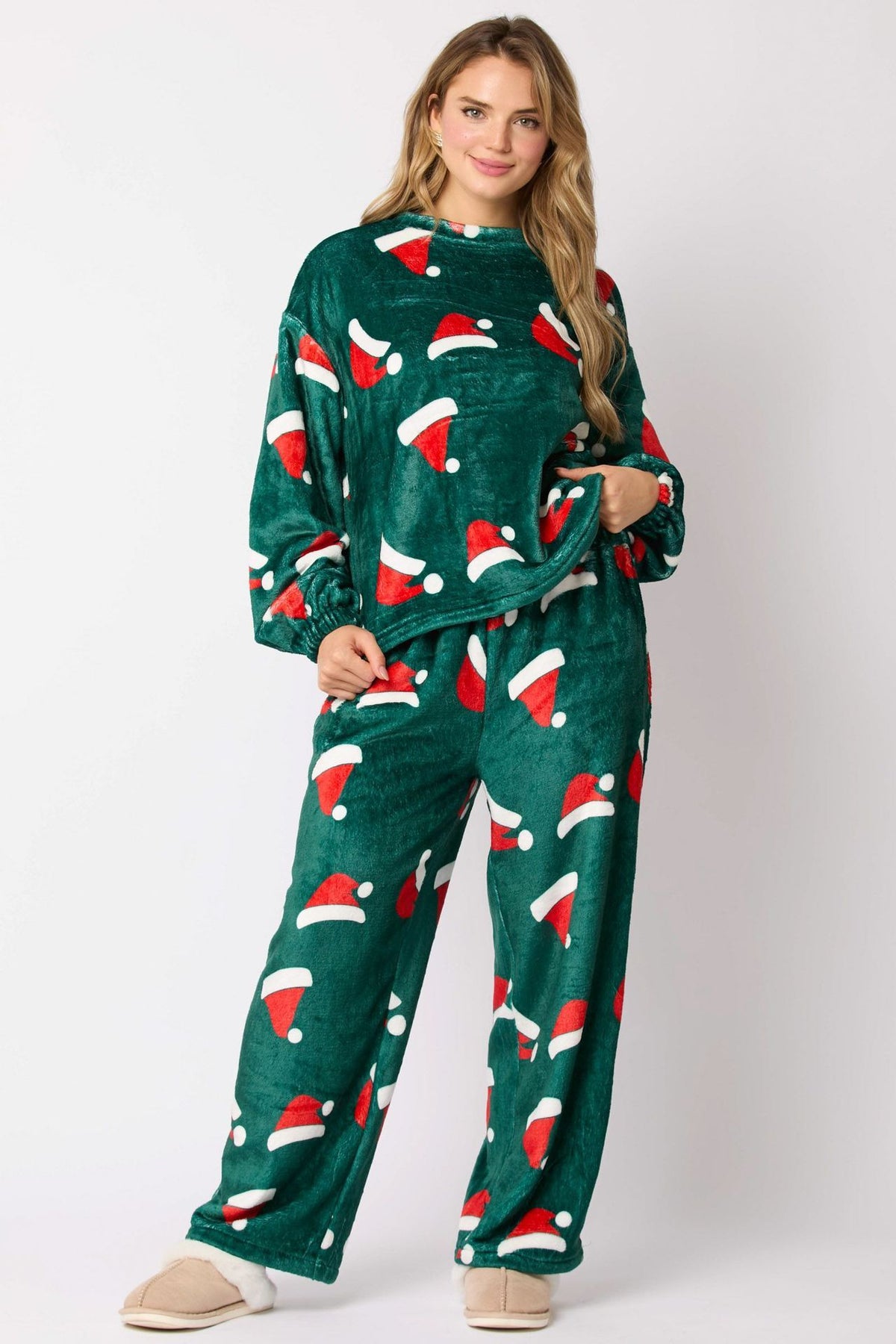 2024 Women's Santa Flannel Pajama Set