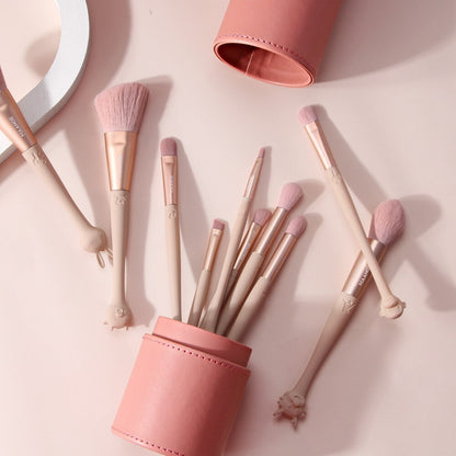 PU Round Cosmetic Brush Container