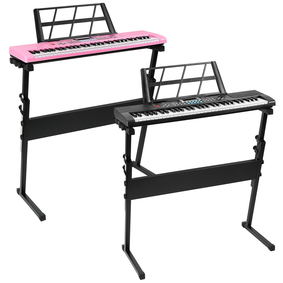 61 Keys Digital Music Electronic Keyboard Electric Musical Piano Instrument Kids Learning Keyboard w/ Stand Microphone For Beginners