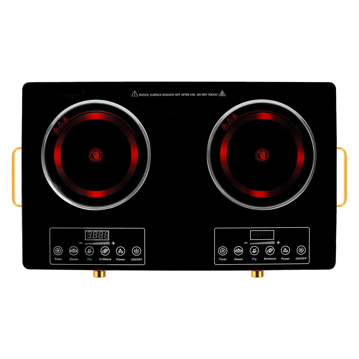 7000W Double Ceramic Electric Cooktop with 11 Power Levels & Timer