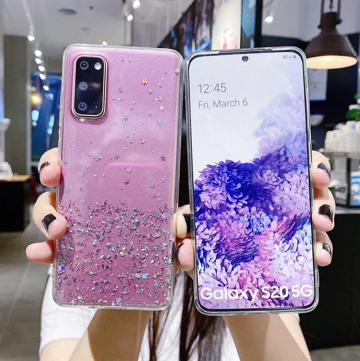 Starry Sky Silver Foil Epoxy Phone Case