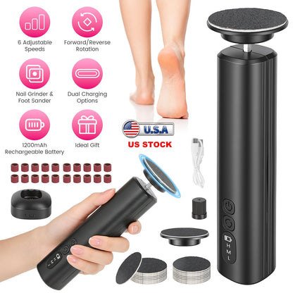 Electric Foot Callus Remover & Nail Grinder with 40 Sanding Discs