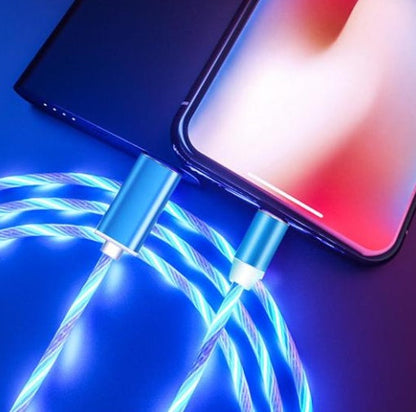 Magnetic Flowing Light Data Cable iPhone Android Type-C