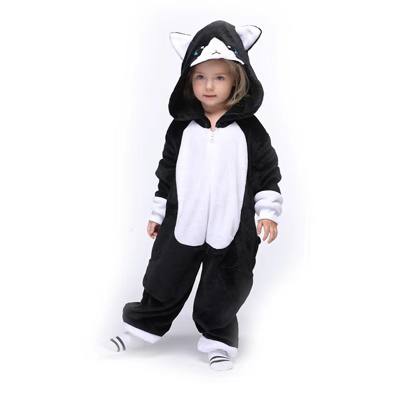 Flannel Children's Animal One-piece Pajamas