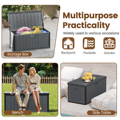 100 Gallon Large Deck Box with Lockable Lid for Patio