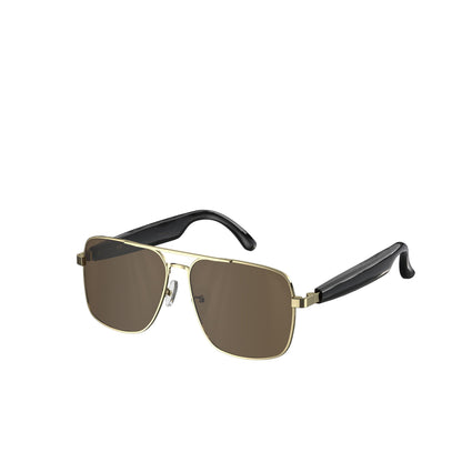 Smart AI Bluetooth Sunglasses Open Ear Audio, Polarized Sun Protection Glasses For Motorcycle Driving Cycling Hands Free Phone Call  Music Playback