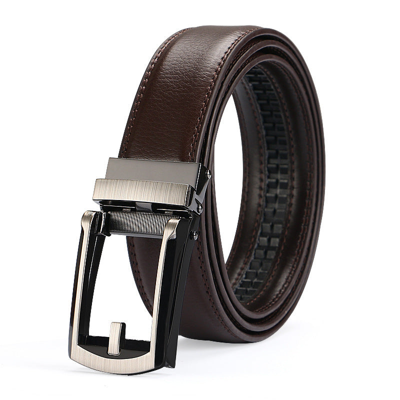 Two-layer Cowhide Automatic Buckle Men's Belt