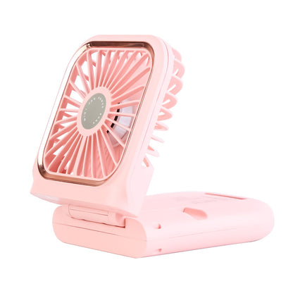 5 In 1 Folding Mini Fan Hands-free Rechargeable Neck Fan Handheld Fan with 3 Speeds Power Bank Phone Holder Neck Strap for Home Office Travel Dormitor