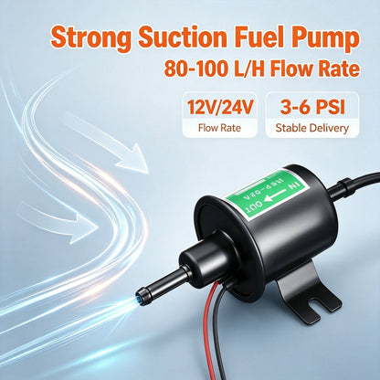 Universal 12V 24V Electric Fuel Pump HEP02A Inline Gasoline Transfer Pump Universal Replacement For Modified Cars Lawn Mower Boat RV