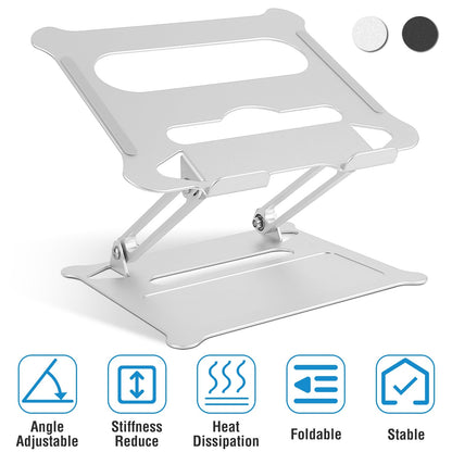 Laptop Stand Aluminum Angle Adjustable Computer Ergonomic Holder Riser Heat Vent Notebook Elevator For 10in-17in MacBook Pro 13 / 15