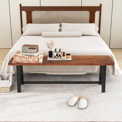 40 Inch Dining Bench 2 Person Entryway Shoe Bench with Metal Frame