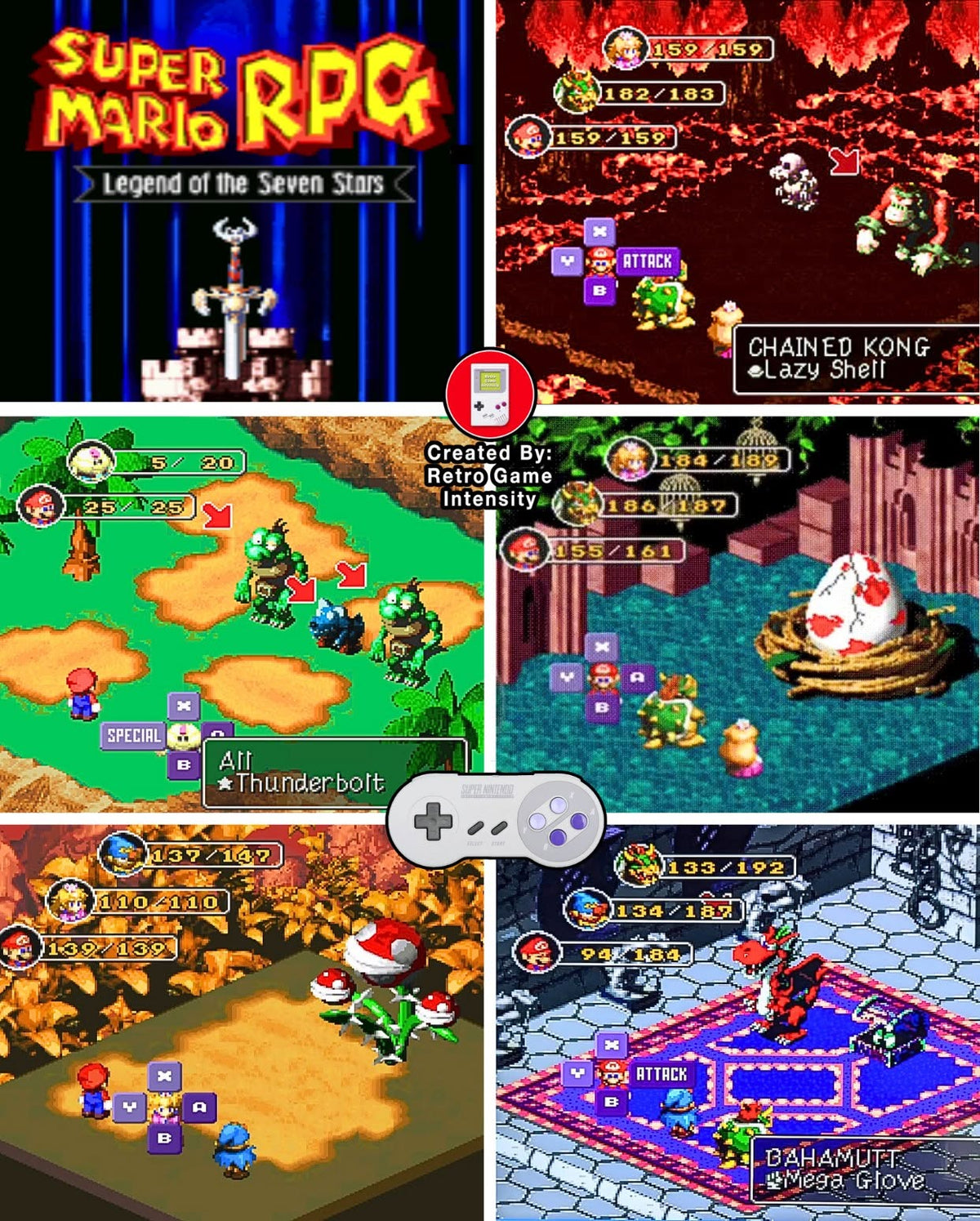 Super Mario RPG SNES Video Game Cartridge Super Nintendo 1996