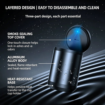 Car Ashtray, High-End, High-Grade Aluminum Alloy, Does Not Drop Cigarette Ash, Has A Premium Feel, Car Ashtray With Light And Lid