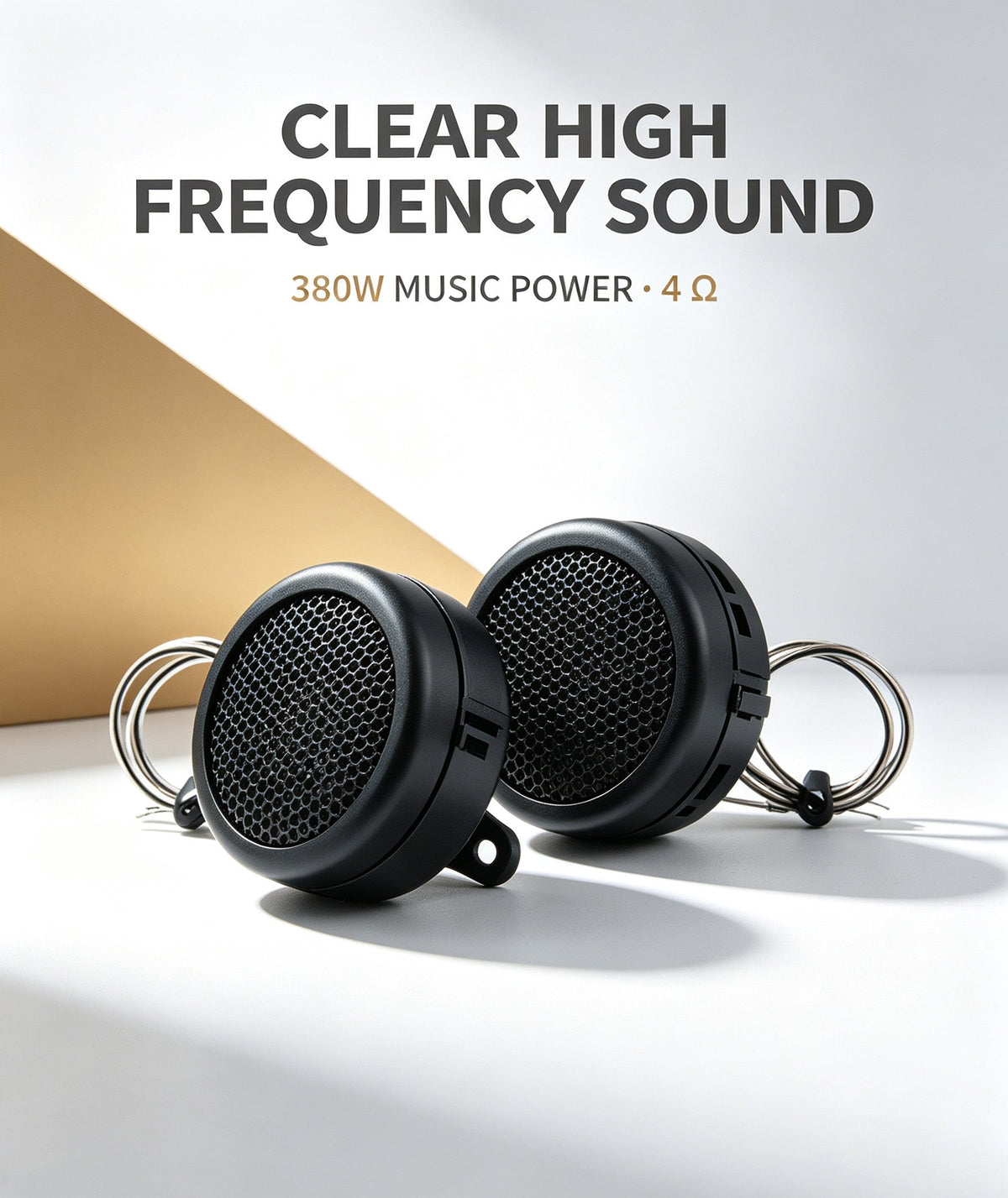Car Audio Tweeter 380W High Frequency Car Stereo Speaker With Mount Bracket  Clear Sound Modified Loudspeaker