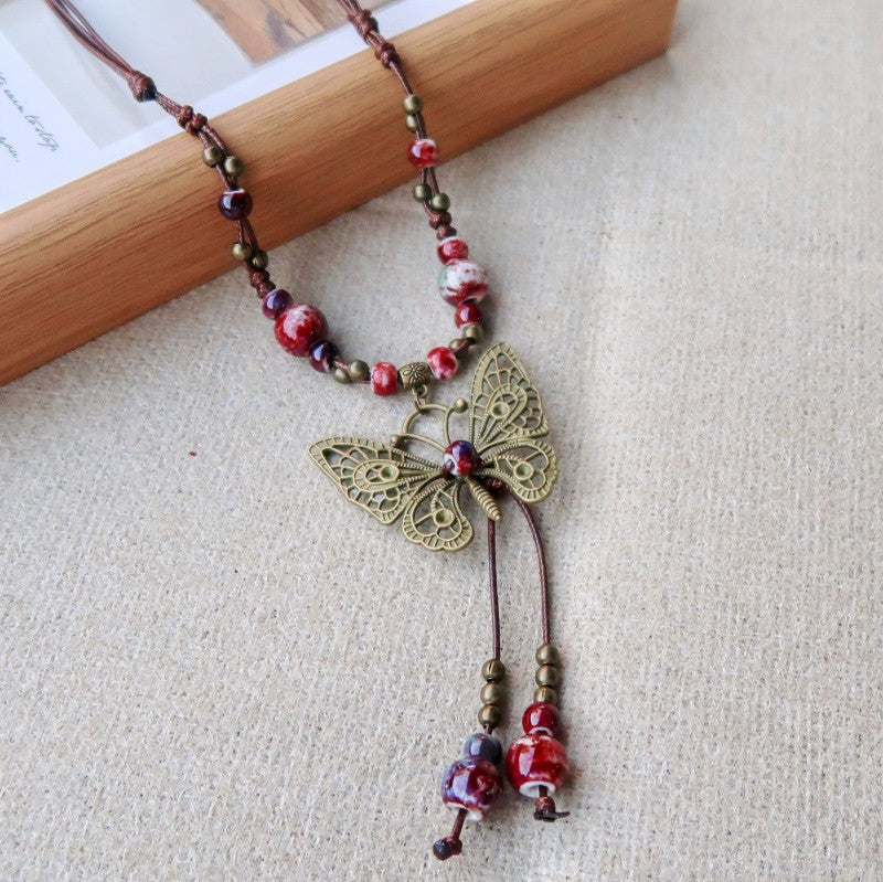 Vintage Ethnic-Style Ceramic Necklace For Women