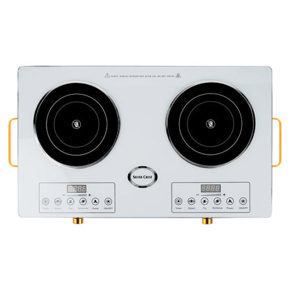 7000W Double Ceramic Electric Cooktop with 11 Power Levels & Timer