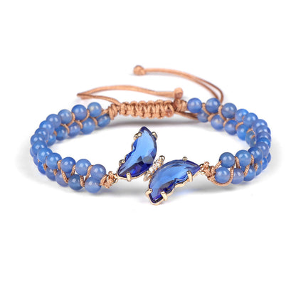 Light Luxury Butterfly Pendant Woven Bracelet