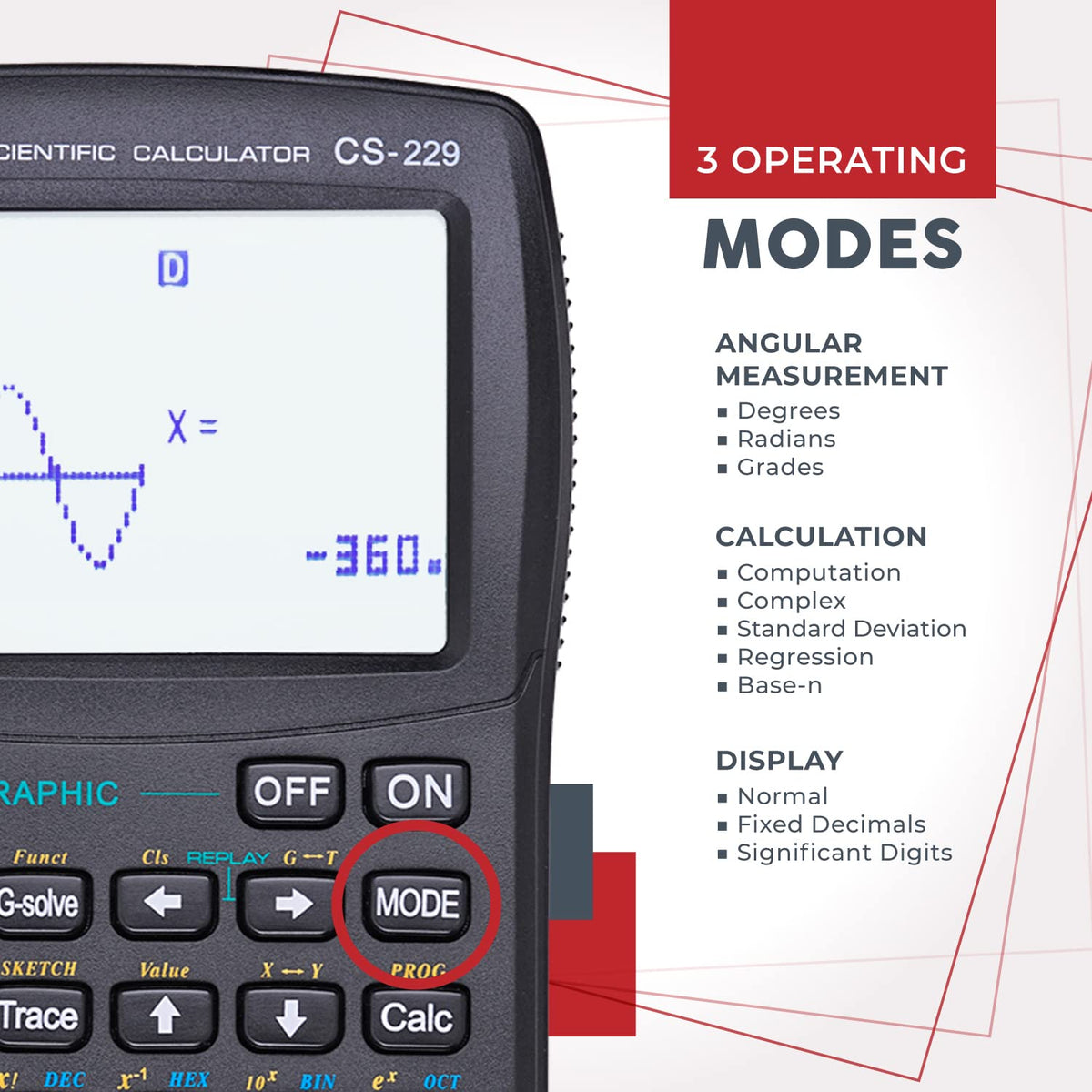 CS-229 Scientific Calculator with Graphics, Multiple Modes