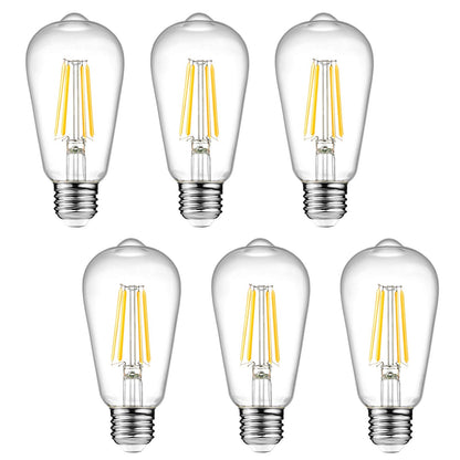 Dimmable Vintage LED Edison Bulbs, 60W, 2700K, E26, 6 Pack