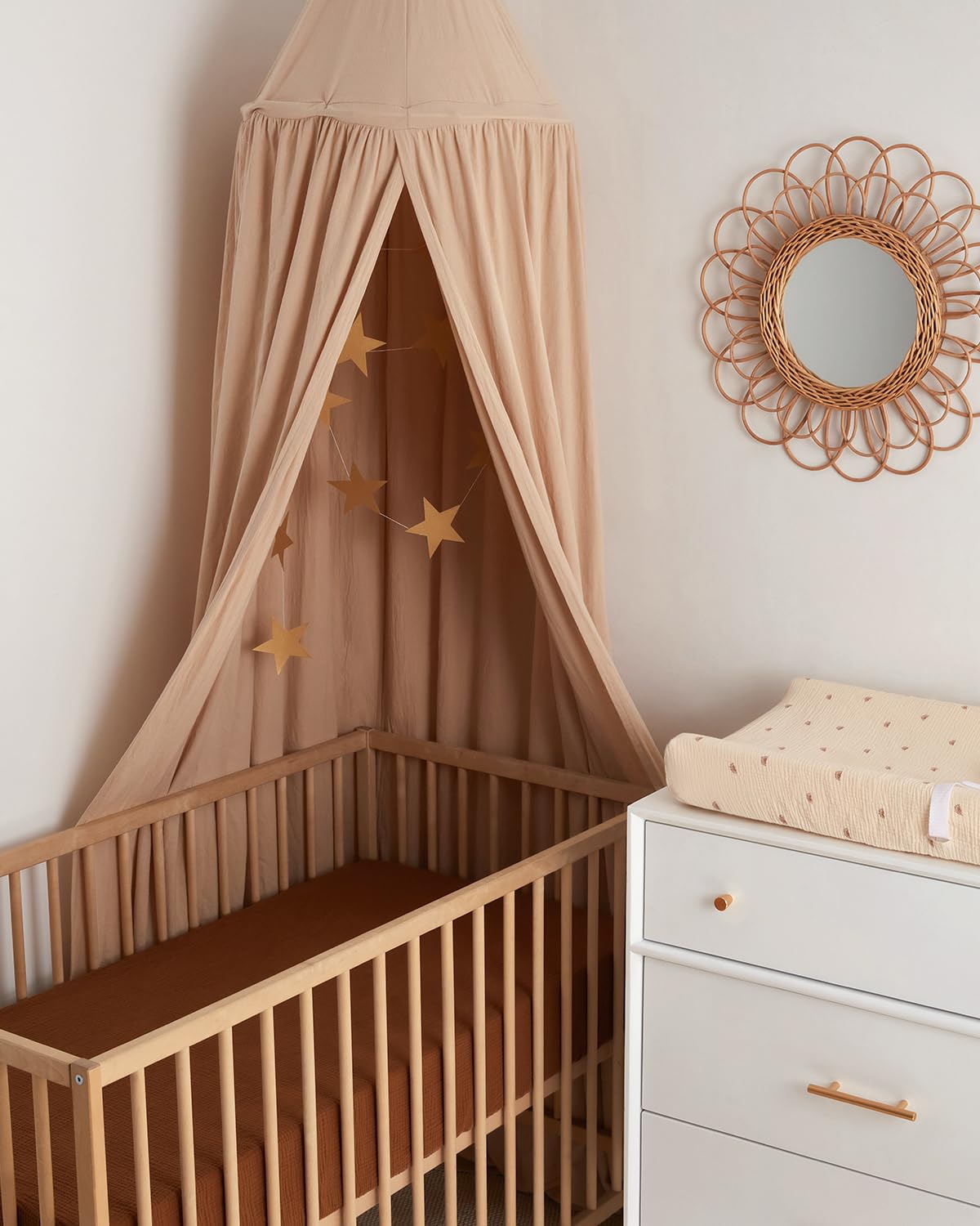 Blissful Diary Muslin Crib Sheets, Boho Neutral, 52 x 28 in, 2 Pack