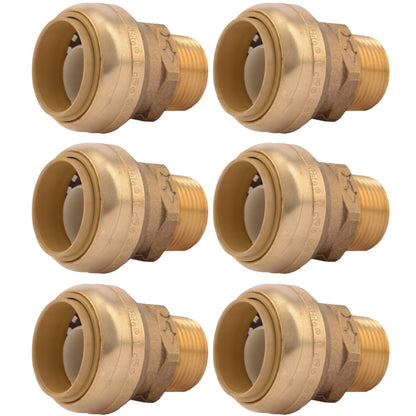 SharkBite U142LF 1 x 3/4 in MNPT Push-to-Connect Adapter, 6 Pack