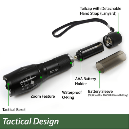 EcoGear FX TK120 LED Tactical Flashlight with Strobe 2-Pack