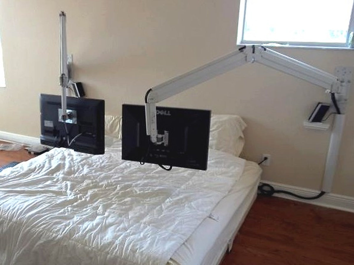 DW630W  Extra Long Reach Wall Monitor Arm  Over the Bed 63 inch long