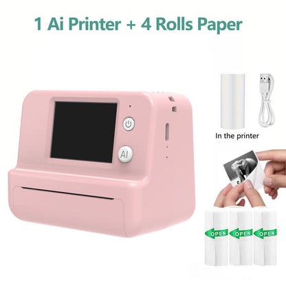 AI Voice-Powered Childrens Doodle Printer With Screen Bluetooth And Pocket-Sized Thermal Printing