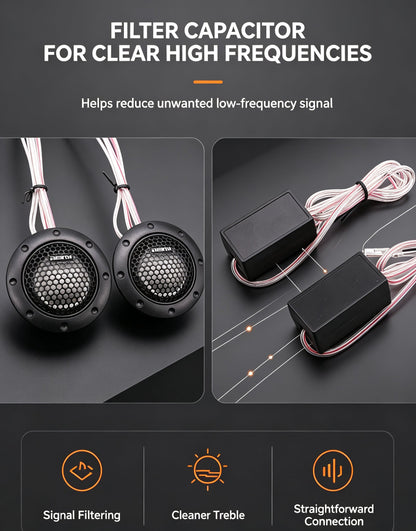 1.5 Inch Car Tweeter Speaker Dome Audio High Pitch Loudspeaker  Car Audio Modification Accessory