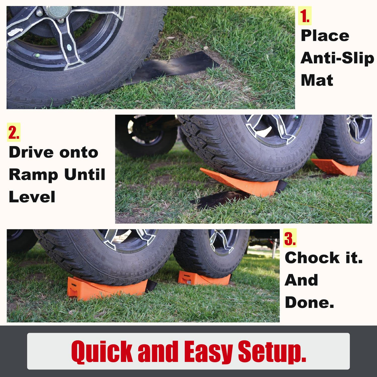 SECURITYMAN Camper Leveler 2-Pack Kit, Anti Slip, RV
