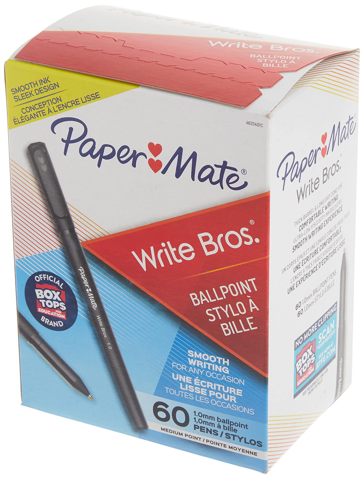 Paper Mate Write Bros 60 Pack Ballpoint Pens, Medium, Black
