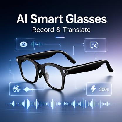 AI Smart Glasses With Camera HD Video RecordingAudio To Text Transcription Multimedia Meeting Notes Glasses For Office Work