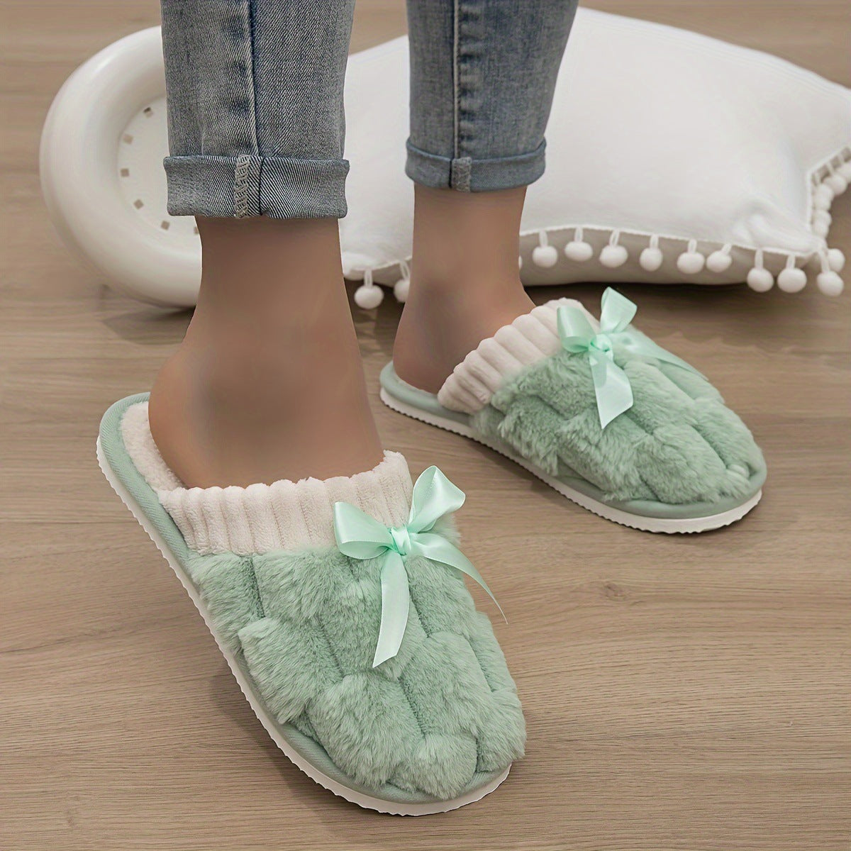 Soft Bottom Slippers Indoor Plush Lining Warm Shoes