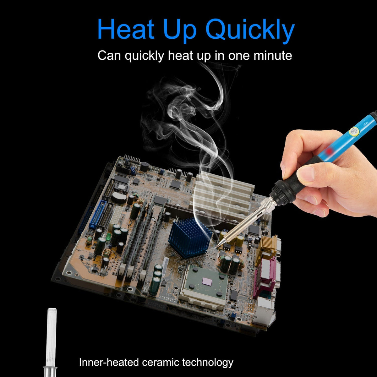 Soldering Iron 110V/60W Adjustable Temperature (392 -842 ) PCB Electric Welding Iron with 5Pcs Different Tips