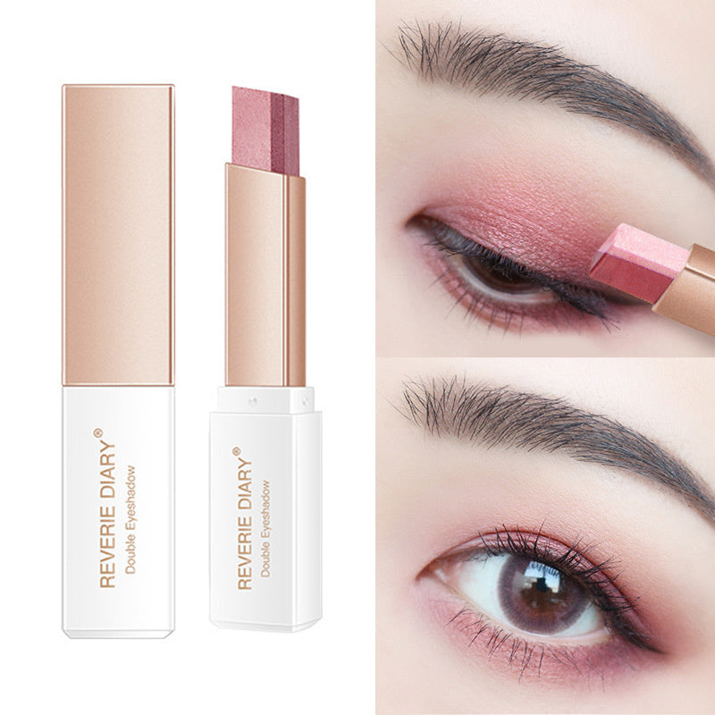 Lazy Eyeshadow Stick: Gradient Shimmer, Double Color, Waterproof