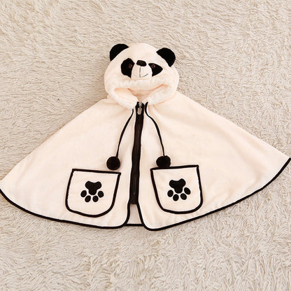 Panda cloak blanket cute air conditioning blanket