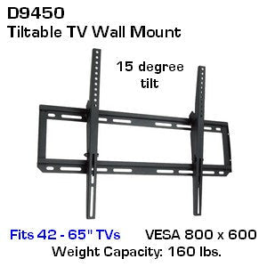 D9450 Heavy Duty Tiltable TV Wall Mount 42" - 65" TVs