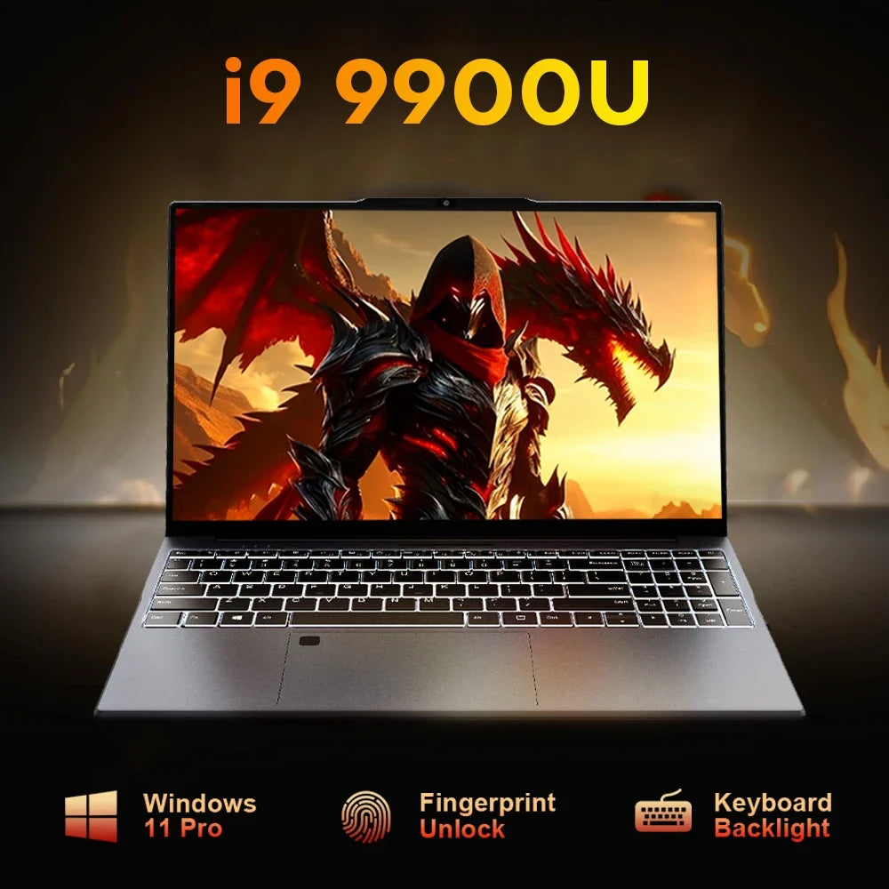 New Ultra Slim Laptop 15.6' 16GB RAM 2TB SSD Intel I9 10980HK/9900 Gaming PC 1920*1080 IPS Windows 11 Office Study Computer PC
