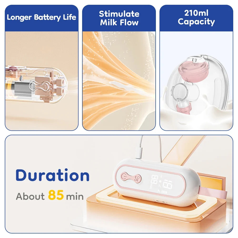 MAMIJOY Wearable Breast Pump  Portable Low Noise Breastfeeding Pump with 4 Modes 15 Levels Double Electric Breast Milk Pump AV66