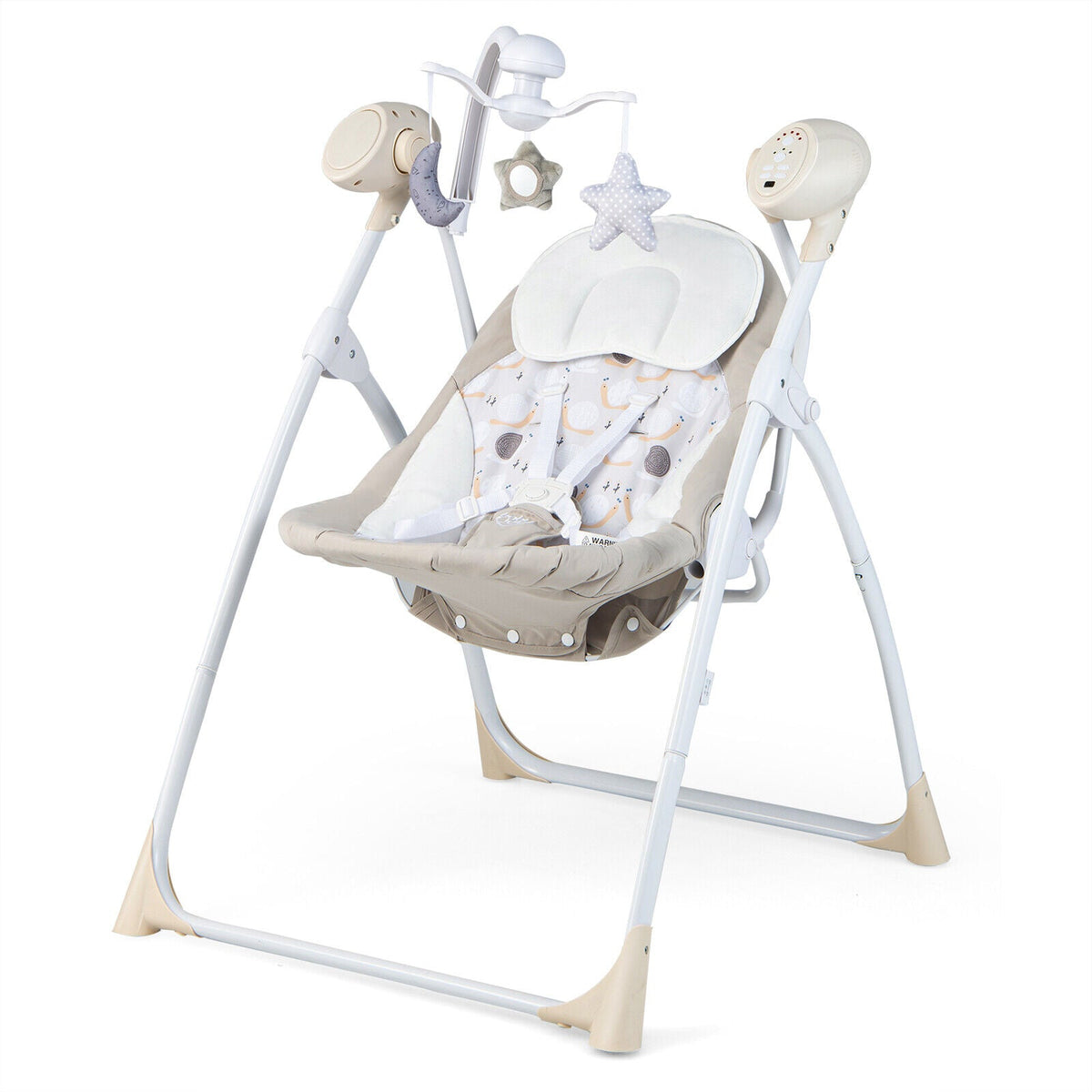 Electric Foldable Baby Rocking Chair with Adjustable Backrest