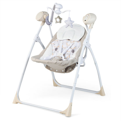 Electric Foldable Baby Rocking Chair with Adjustable Backrest